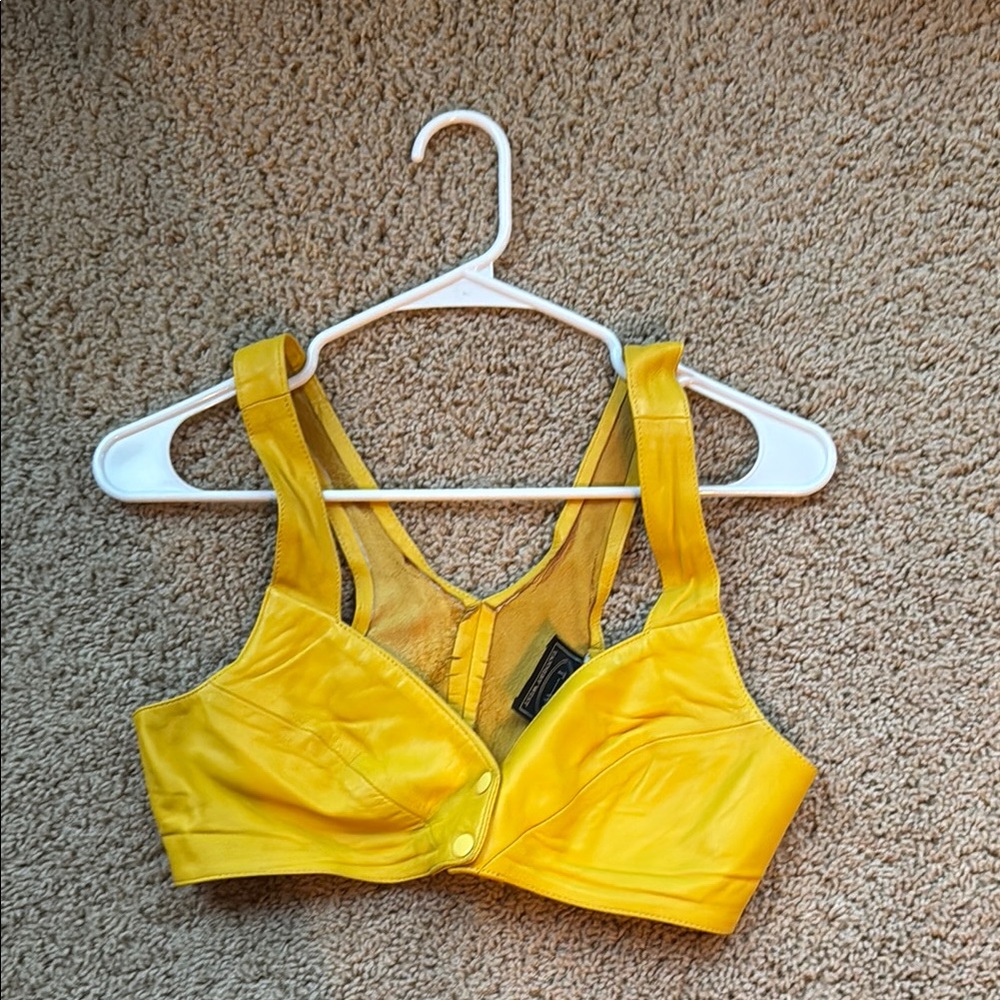 Yellow Racerback Bra with Wide Straps and Padding